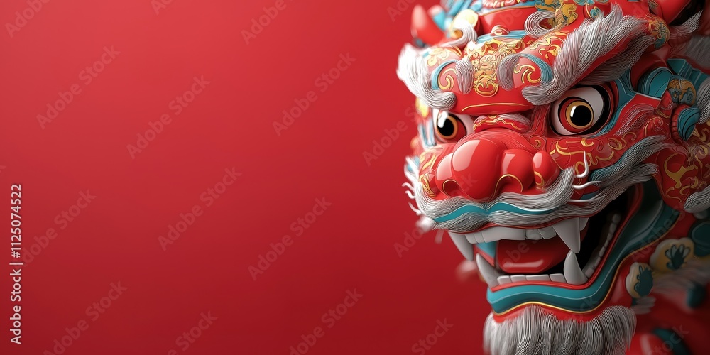 Fototapeta premium A vibrant close-up of a magnificent Chinese Tiger for Chinese New Year