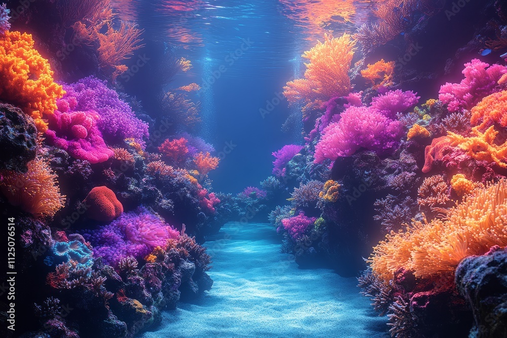 Fototapeta premium Explore the vibrant underwater coral reef ecosystem