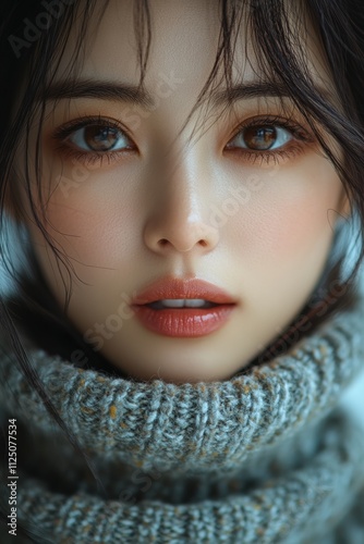 beautiful asian woman portrait close-up shot best for social media post photo