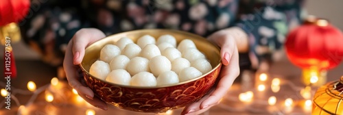 Traditional Lantern Festival Celebration with Sweet Rice Dumplings photo