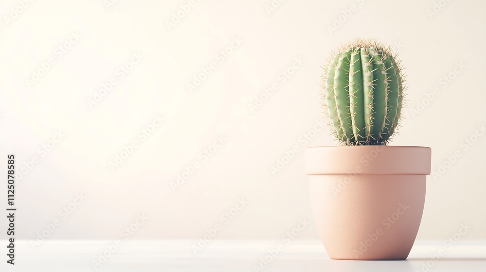 Vibrant Cactus Plant in Terracotta Pot on Plain White Background 3D Vibrant Cactus Plant in Terracotta Pot on Plain White Background 3D