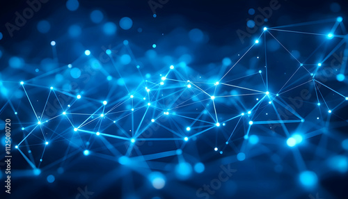 Wallpaper Mural Abstract Network Connections Digital Technology Background Illuminated Nodes and Lines Representing Global Communication and Data Transfer Torontodigital.ca