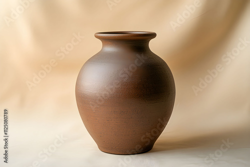 Rich brown pottery vase exuding warmth and trendy design perfect for home decor or artistic display