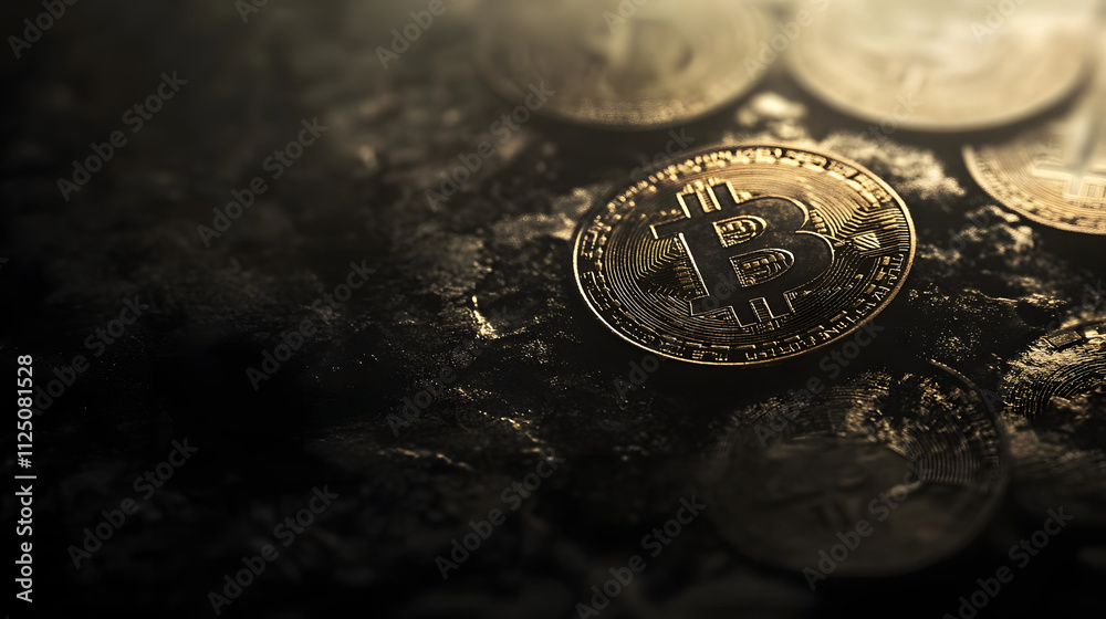Pile of Bitcoin coins, Digital technology for finance, crypto currency background Pile of Bitcoin coins, Digital technology for finance, crypto currency background