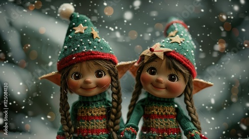 A pair of cute little elves