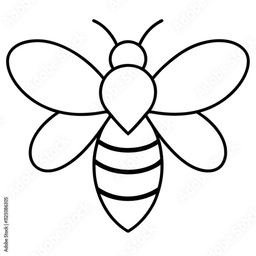 A simple bee animal outlines silhouette art & Black bee design vector illustration. Bee animal elements icon vector