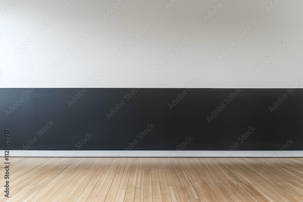 smooth gradient wall transitioning from white to black, creating modern and minimalist aesthetic in spacious room with wooden flooring smooth gradient wall transitioning from white to black, creating modern and minimalist aesthetic in spacious room with wooden flooring
