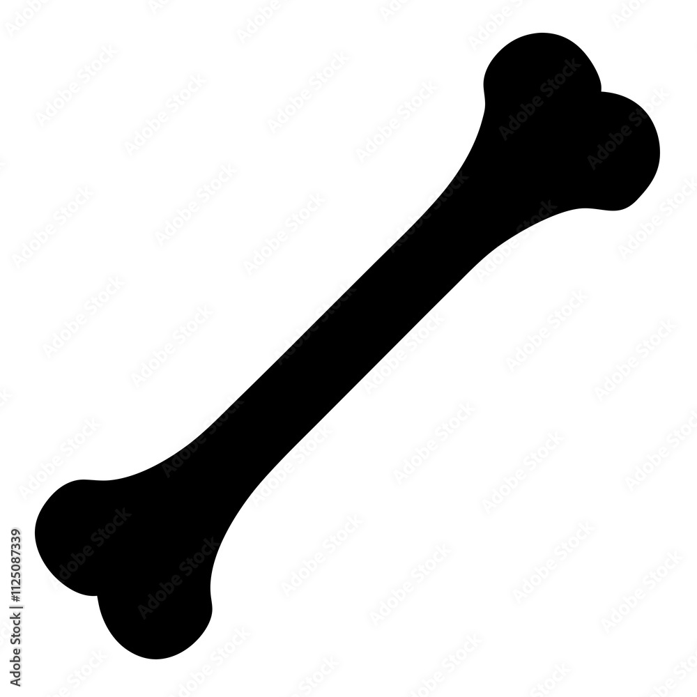 A simple dog bones silhouette art & Black shape bone design vector illustration. Bones elements icon vector