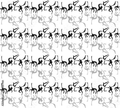 Seamless pattern with dancing people
