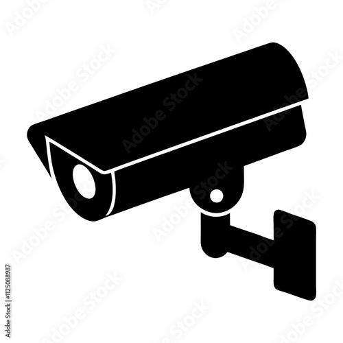 A simple security camera silhouette art & Cc tv camera design vector illustration. Camera elements icon vector