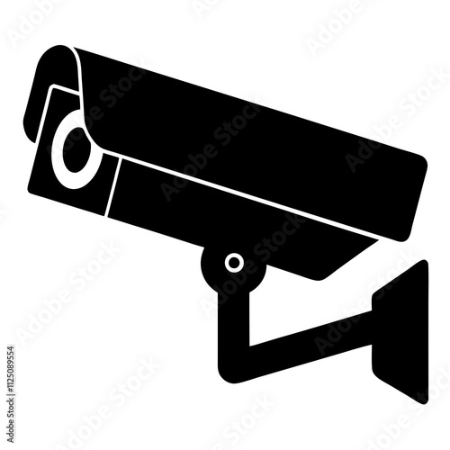 A simple security camera silhouette art & Cc tv camera design vector illustration. Camera elements icon vector