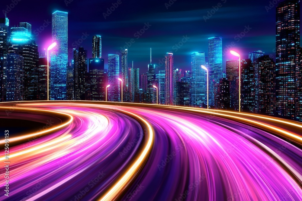 Fototapeta premium A vibrant image of an urban skyline with skyscrapers, symbolizing economic growth and development