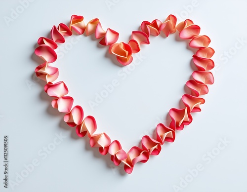 Romantic Heart Shaped Rose Petals Love Valentine s Day Floral Design photo