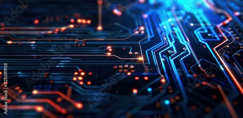 Wallpaper Mural 科技电路板数据传输电子线路背景 Torontodigital.ca