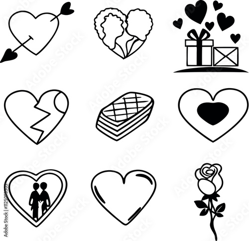 Valentine's Day love icons pack, 