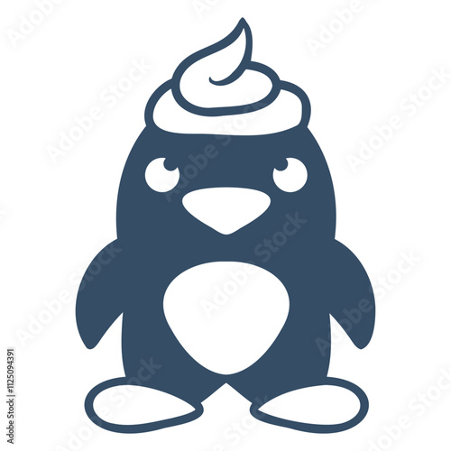 Penguin Poop Happens On Head Funny Made Shit Fun
 Design Lover Art Vector Illustration Card T-Shirt Poster Sticker Graphic Print Decorative Drawing Isolated Logo Decoration Symbol Creative Cool Style
