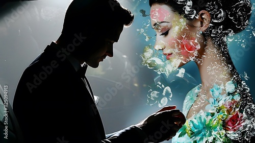 of a man opening a car door for a woman, blended with an image of chivalrous acts, symbolizing courtesy. | [men's]:[dating advice] 