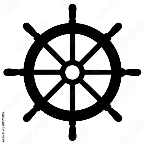 A simple ship anchor with a black color shape silhouette & Anchor vector illustration. Ship elements icon vector