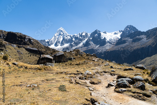 Hiking the the Santa Cruz Trek - one of the most popular and famous circuits in the Cordillera Blanca, Huascaran, Peru