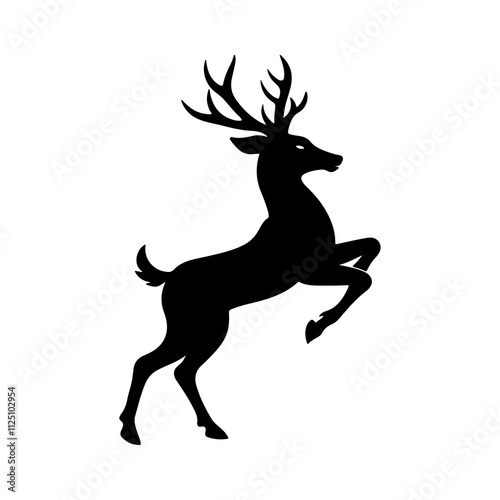 Deer Silhouette Vector Illustration for Seasonal Nature and Wildlife Projects.