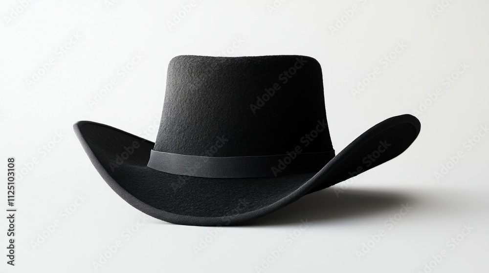 A classic black cowboy hat represented in a minimalistic design. This timeless accessory adds flair to any western outfit. Perfect for style enthusiasts. Generative AI A classic black cowboy hat represented in a minimalistic design. This timeless accessory adds flair to any western outfit. Perfect for style enthusiasts. Generative AI