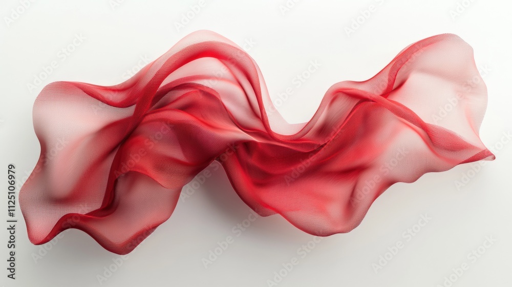 Flowing red fabric abstract against a plain white background, evoking a sense of elegance and fluidity. Flowing red fabric abstract against a plain white background, evoking a sense of elegance and fluidity.