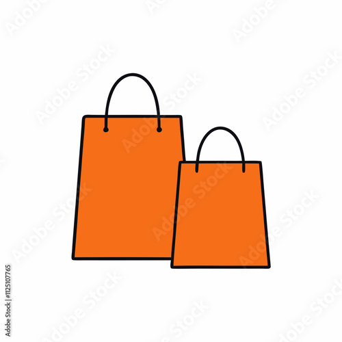 A simple shopping bag silhouette art, Bag vector illustration. Shopping elements icon vector.