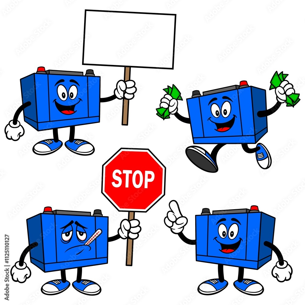 Car Battery Character Set 03 Car Battery Character Set 03