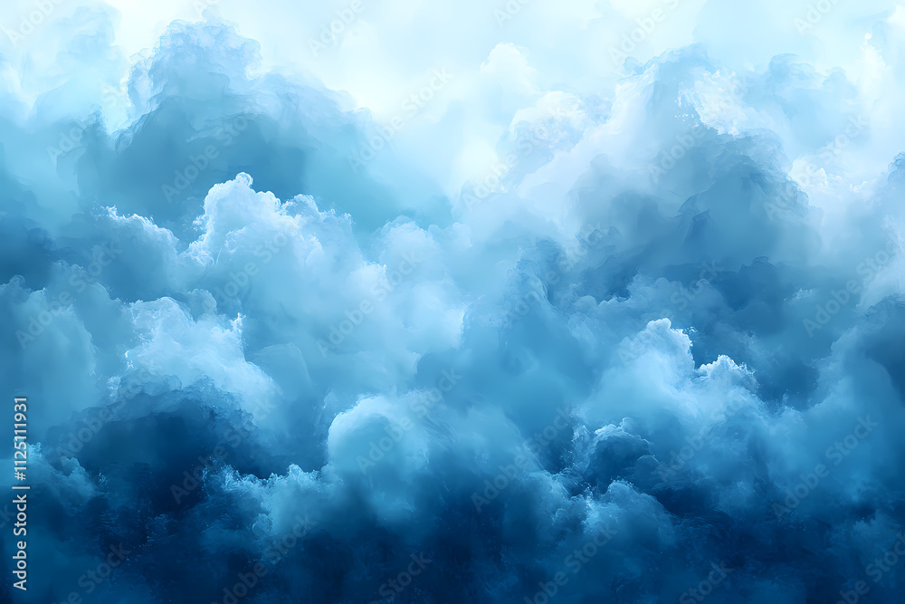 Fototapeta premium A blue and white gradient background with a dreamy effect.