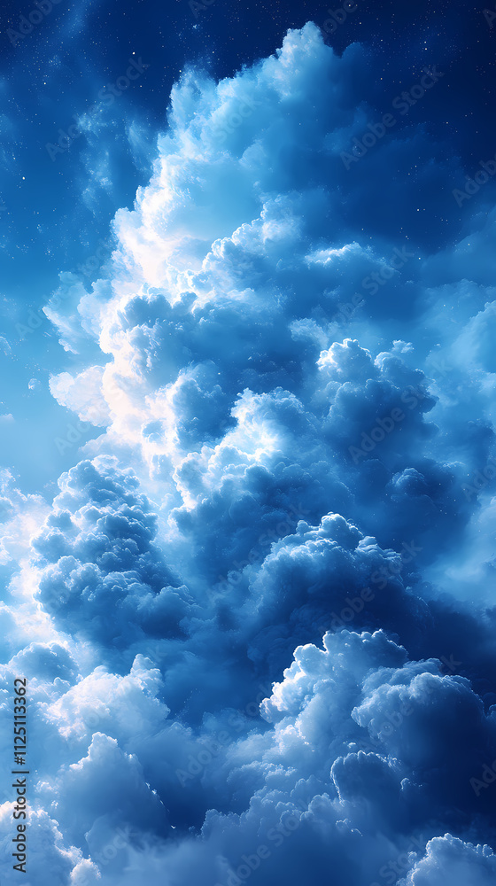 Fototapeta premium A blue and white gradient background with a dreamy effect.