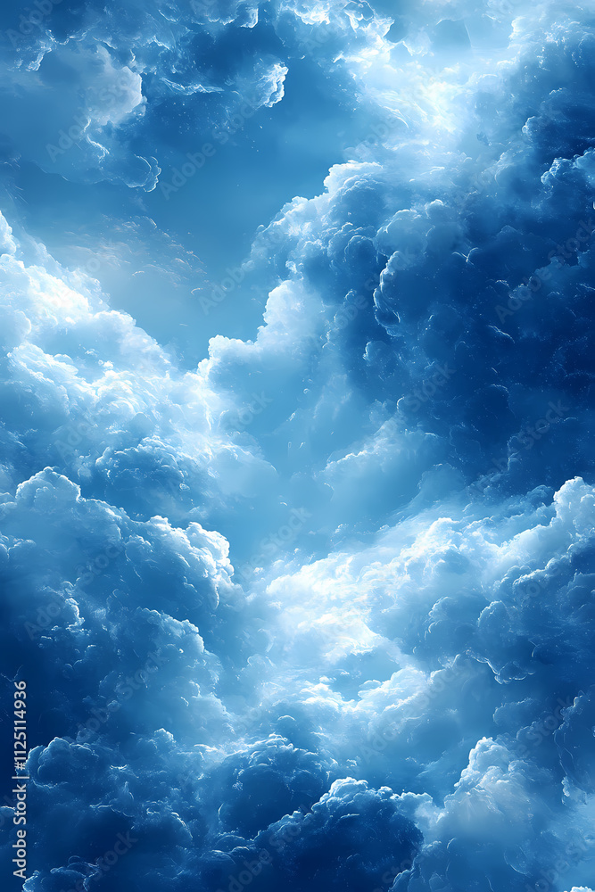 Naklejka premium A blue and white gradient background with a dreamy effect.