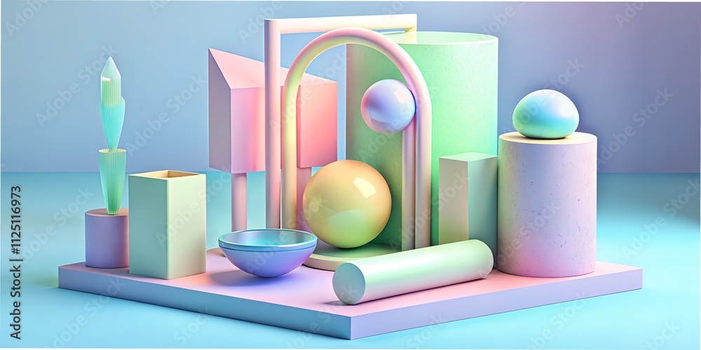 Creative abstract minimal background composition featuring geometric shapes and soft colors Creative abstract minimal background composition featuring geometric shapes and soft colors