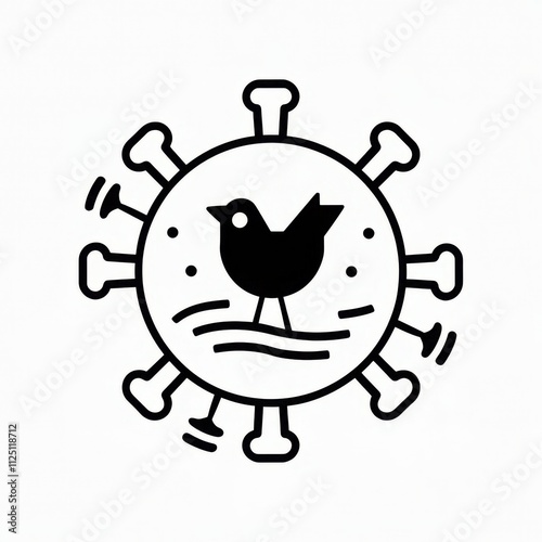 Bird flu virus icon. Illustration contains vector flat bird flu virus pictograph isolated on a white background