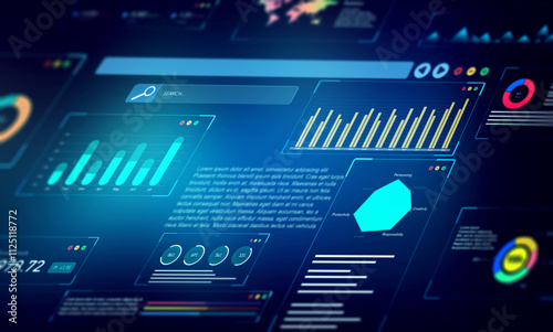 KPI dashboard.Management data System KPI connected in database for follow earnings,operations and sales data.Financial business data analytics graph dashboard. 