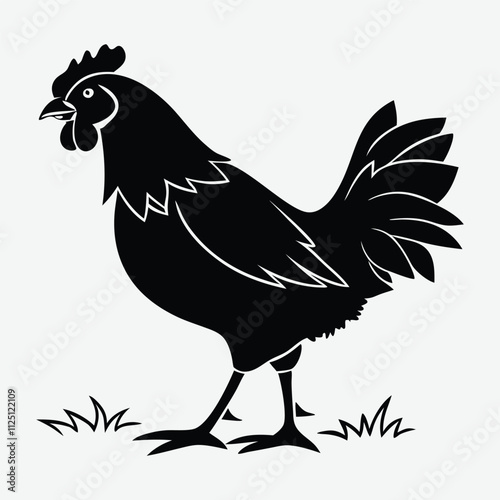 chicken  silhouette illustration and artwork