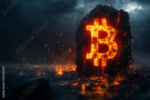 Bitcoin symbol representing cryptocurrency risk