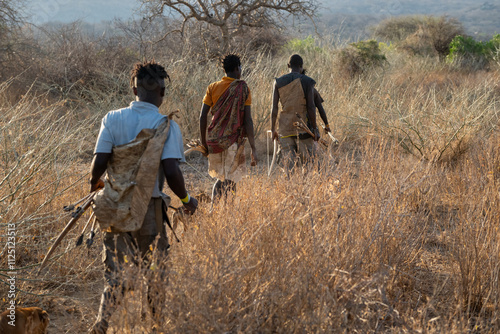 Three Hadzabe Hunters in Tanzania  photo