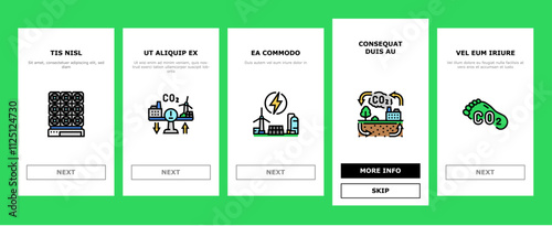 carbon capture co2 storage onboarding mobile vector energy footprint, utilization sequestration, green, technology, pollution reduction carbon capture co2 storage illustrations