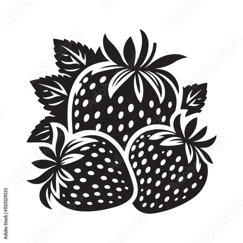 Strawberry flat vector illustration on white background. Strawberry fruit icon vector 