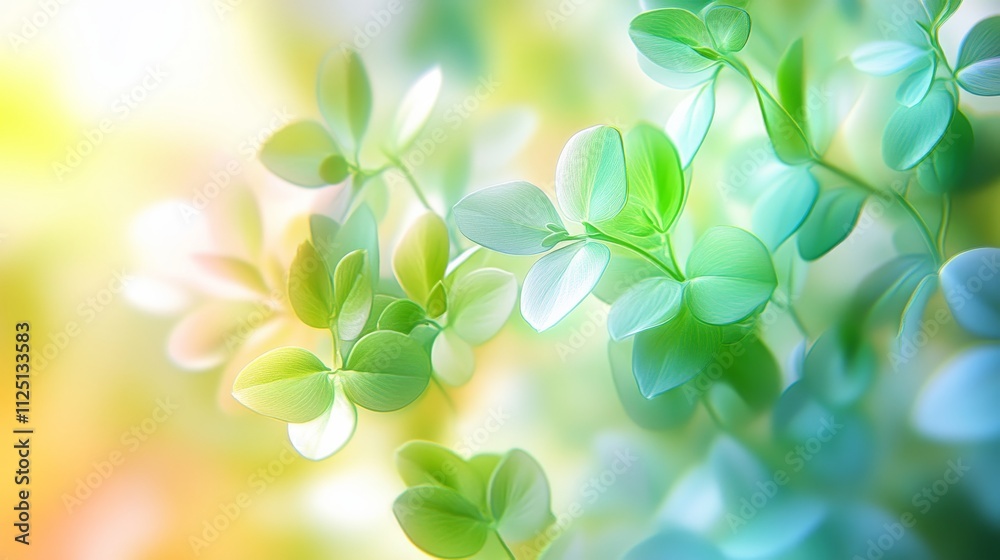 Fresh Green Leaves, Spring Background with Sunlight and Blurred Foliage, Beautiful Nature Scene Fresh Green Leaves, Spring Background with Sunlight and Blurred Foliage, Beautiful Nature Scene