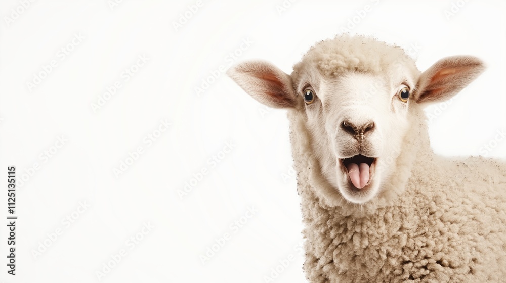 Fototapeta premium Joyful Surprised Sheep Portrait