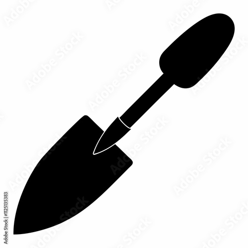 Black Silhouette of a Trowel - Vector Illustration