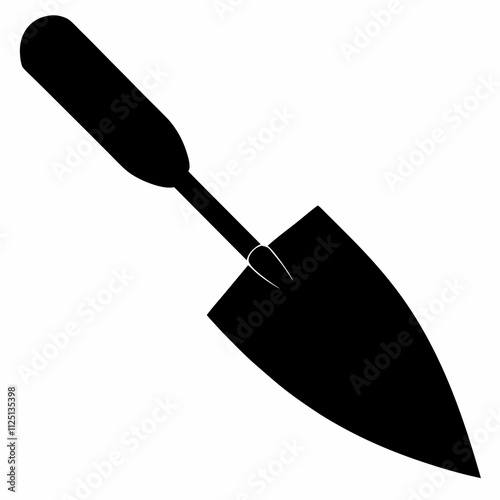 Black Silhouette of a Trowel - Vector Illustration