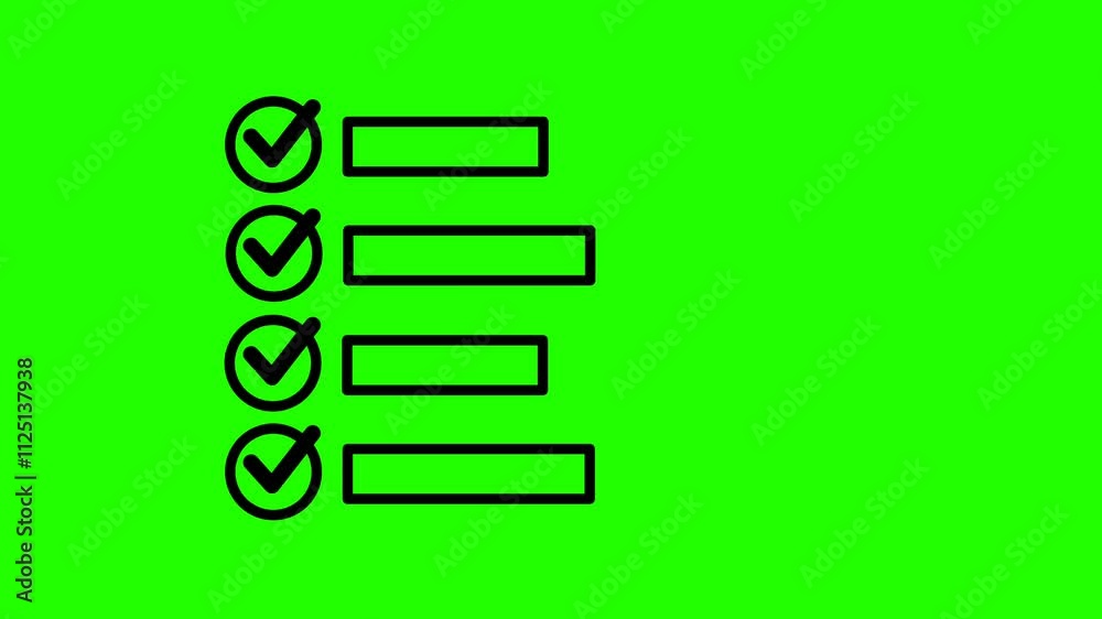 Checklist Animation on Green Screen Checklist Animation on Green Screen