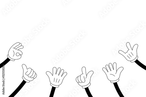 Groovy doodle hands clapping and giving thumbs up. Applause gesture for approval, gratitude, and celebration of success. Hand drawn vector art showcasing positive energy and recognition