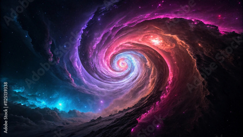 Vibrant Hypnotic Swirl Vortex Abstract Art