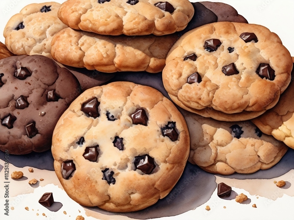 Pile of chocolate chip cookies Pile of chocolate chip cookies