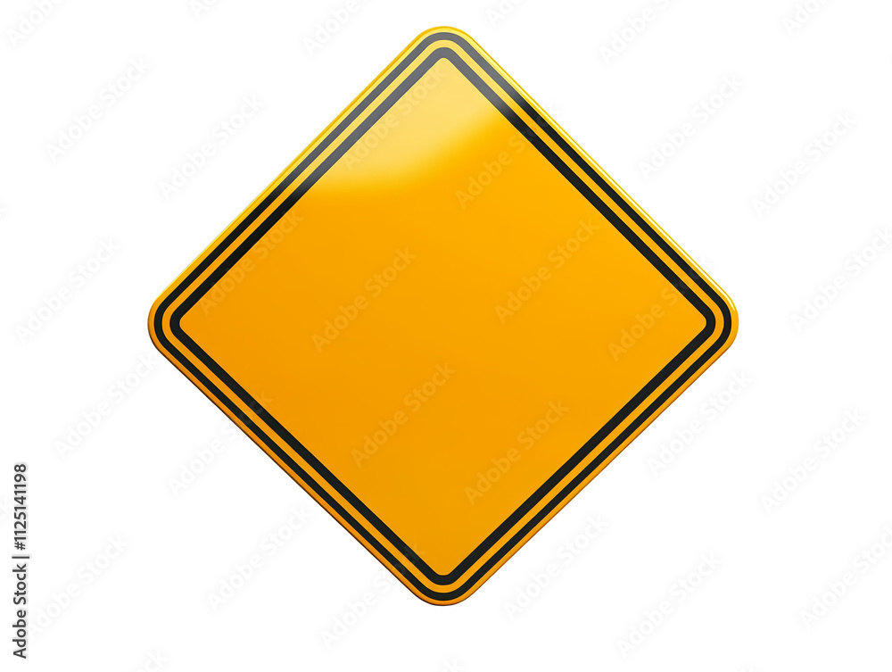 Bright yellow warning sign with a prominent black border for enhanced visibility and safety messaging Bright yellow warning sign with a prominent black border for enhanced visibility and safety messaging