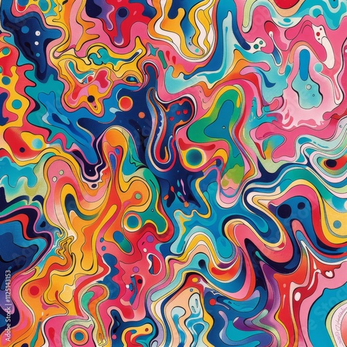 Psychedelic abstract pattern. Hypnotic and surreal trippy backdrop.