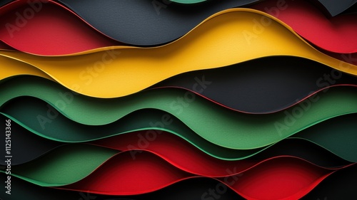 Overlapping Paper Layers in Bold Colors